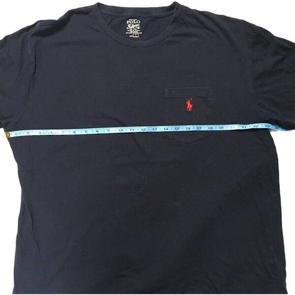 Polo‎ Ralph Lauren Tee Shirt Short Sleeve Navy Blue Logo Men's L Crewneck Cotton - Picture 3 of 9